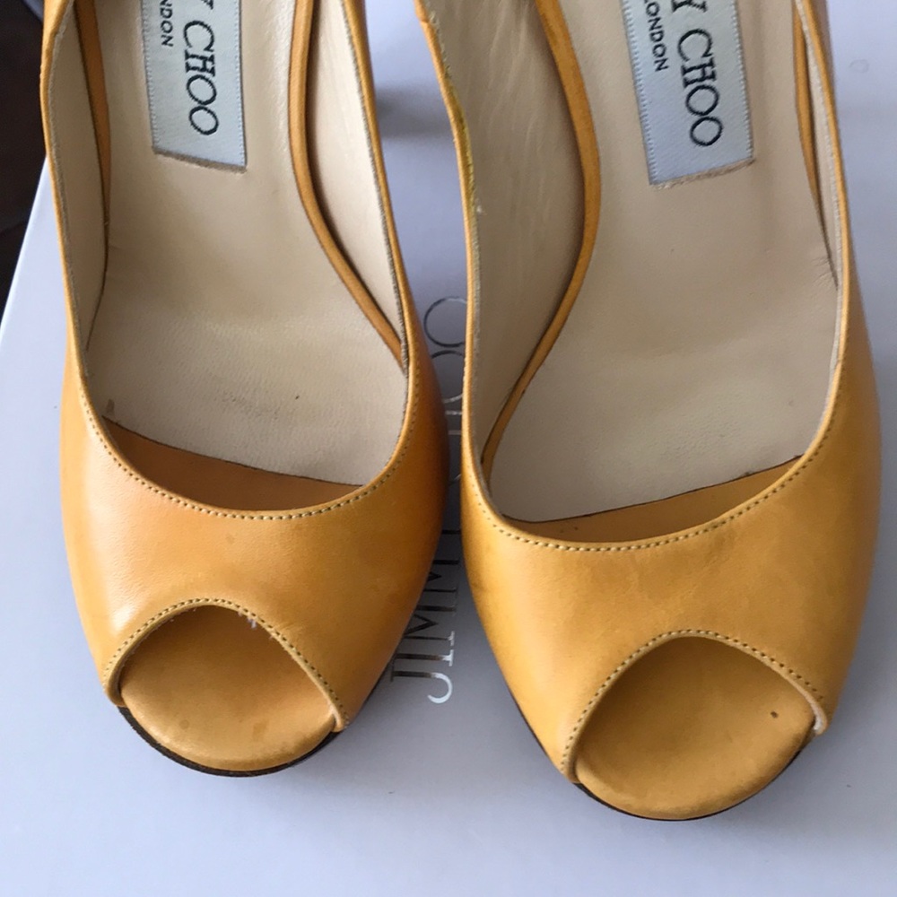 2X HP NIB Jimmy Choo Premier Peep Toe Vaccetta 35 - Picture 5 of 8